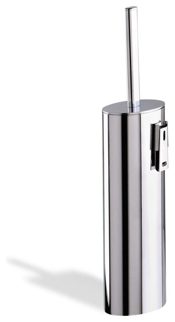 Wall Mounted Oval Brass Toilet Brush Holder, Chrome