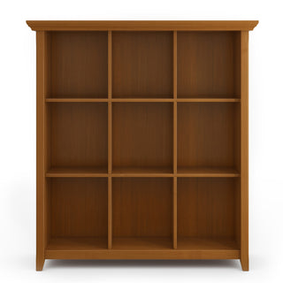 Acadian SOLID WOOD 9 Cube Bookcase and Storage Unit, Light Golden Brown