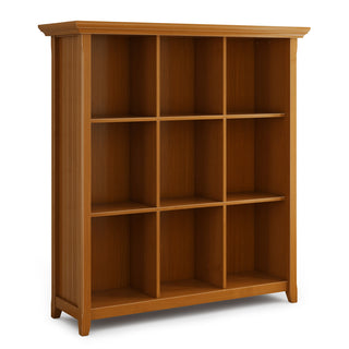 Acadian SOLID WOOD 9 Cube Bookcase and Storage Unit, Light Golden Brown
