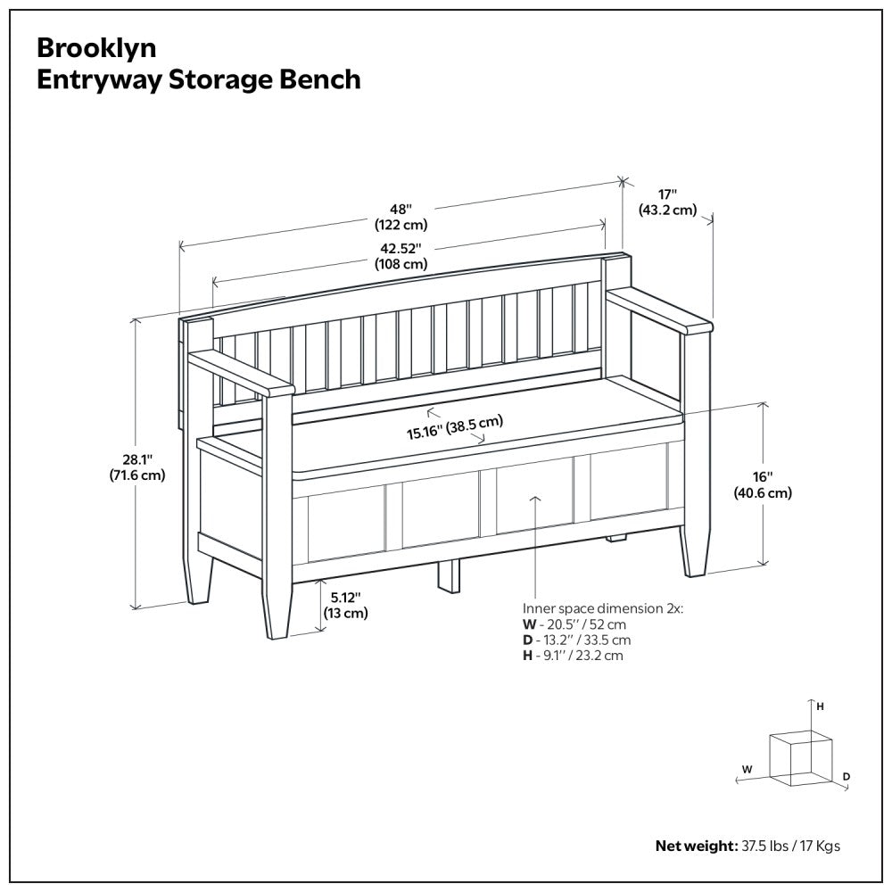 Brooklyn Entryway Storage Bench