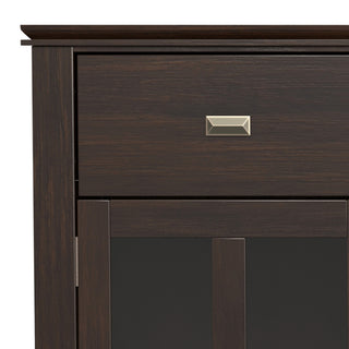 Artisan Solid Wood Sideboard Buffet, Dark Chestnut Brown