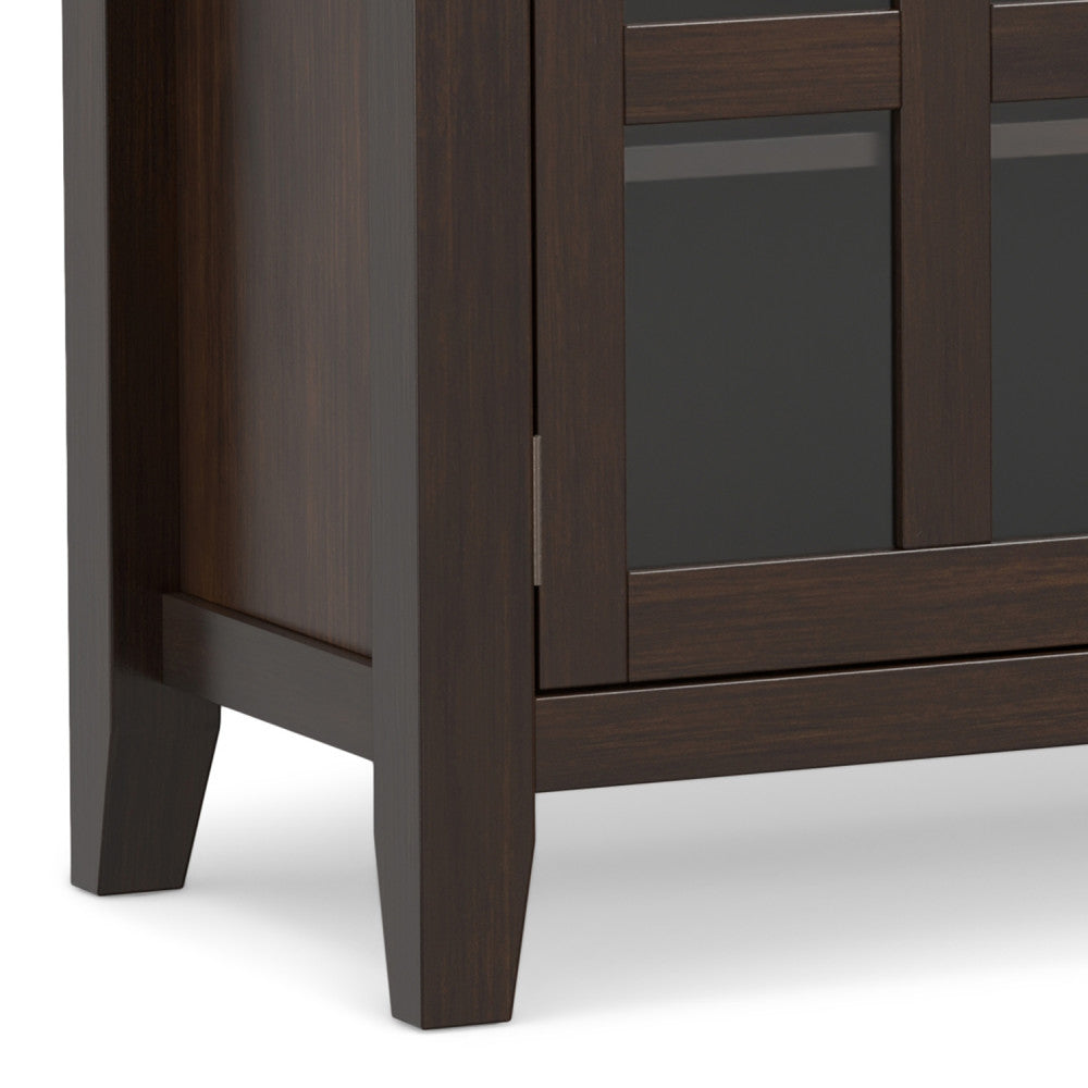 Artisan Solid Wood Sideboard Buffet, Dark Chestnut Brown
