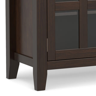 Artisan Solid Wood Sideboard Buffet, Dark Chestnut Brown
