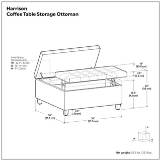 Harrison Coffee Table Storage Ottoman