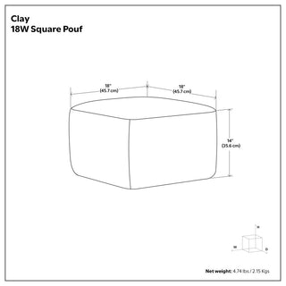 Clay Square Pouf