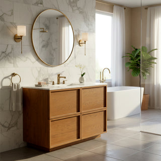 Safavieh Couture Zeus Vanity, Medium Oak/White, 48In