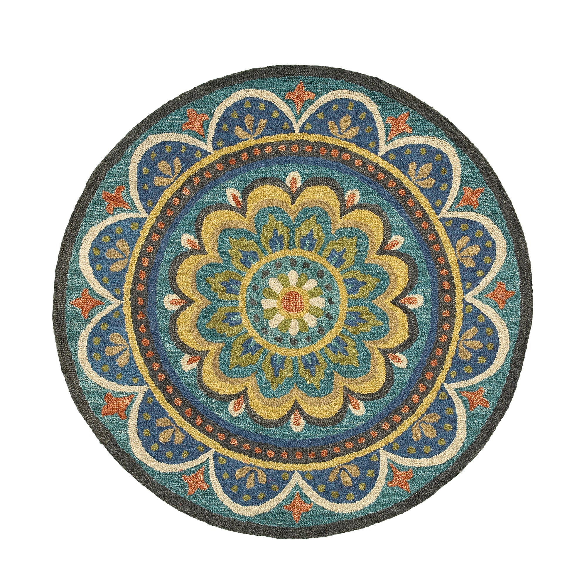 Floral Escape Mandala Area Rug, 6' Round