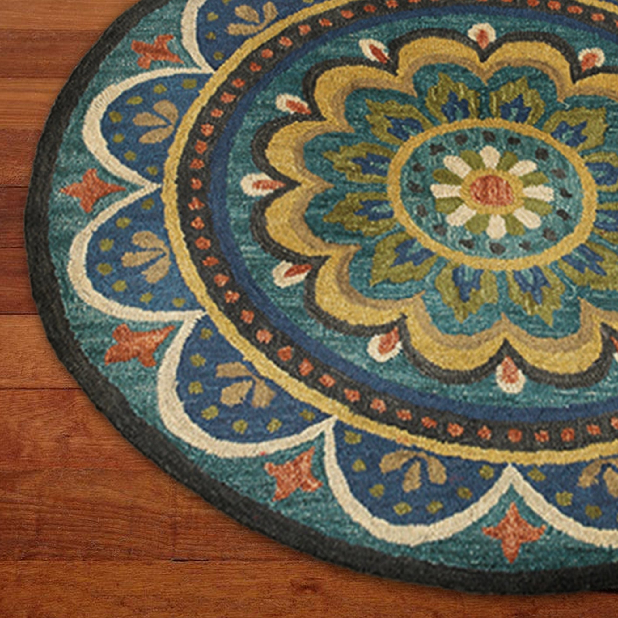 Floral Escape Mandala Area Rug, 6' Round