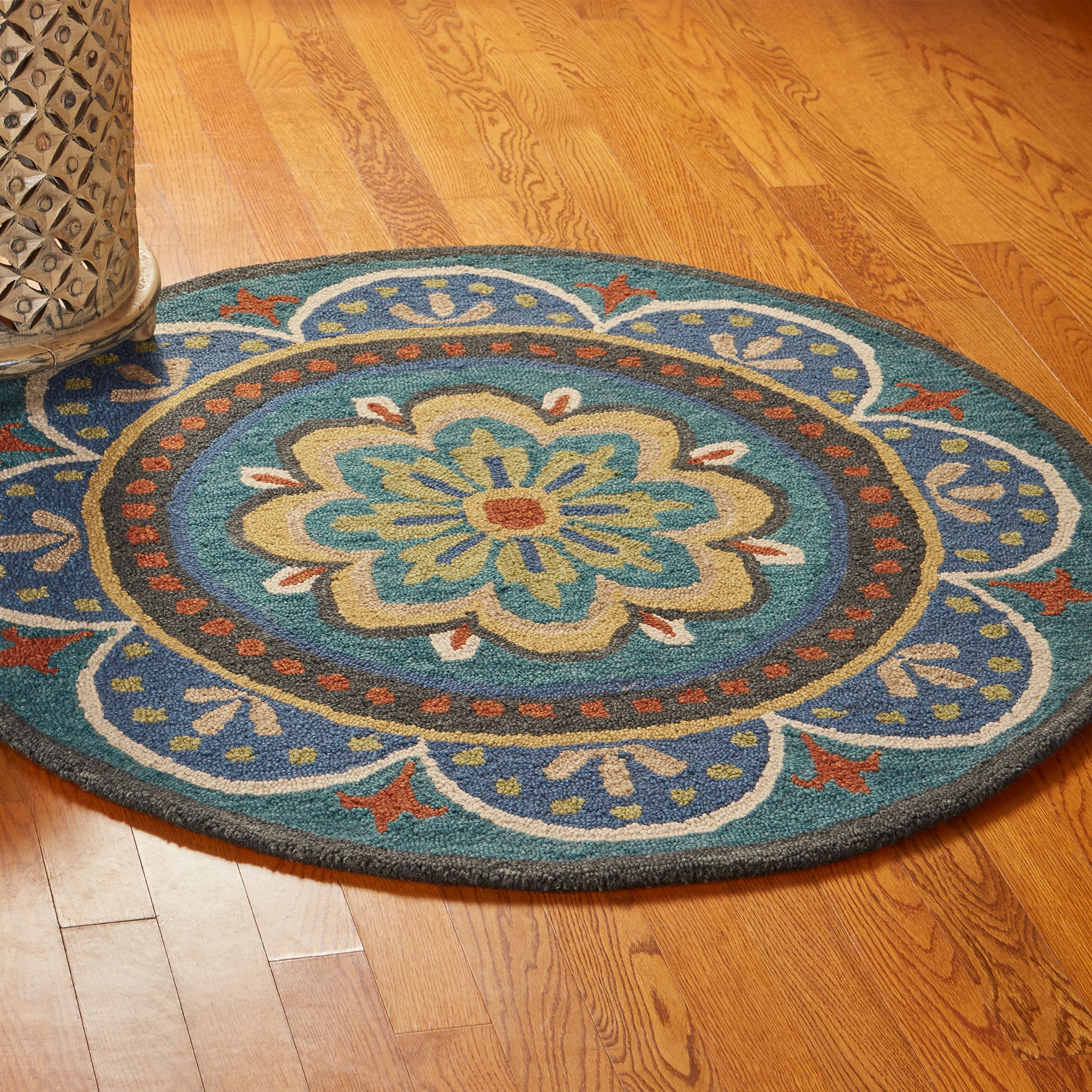 Floral Escape Mandala Area Rug, 6' Round