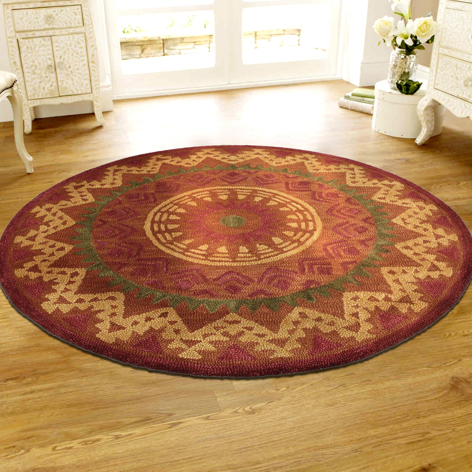 Southwestern Medallion Area Rug, 6' Round