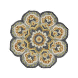 Floral Sun Area Rug, 4' Round