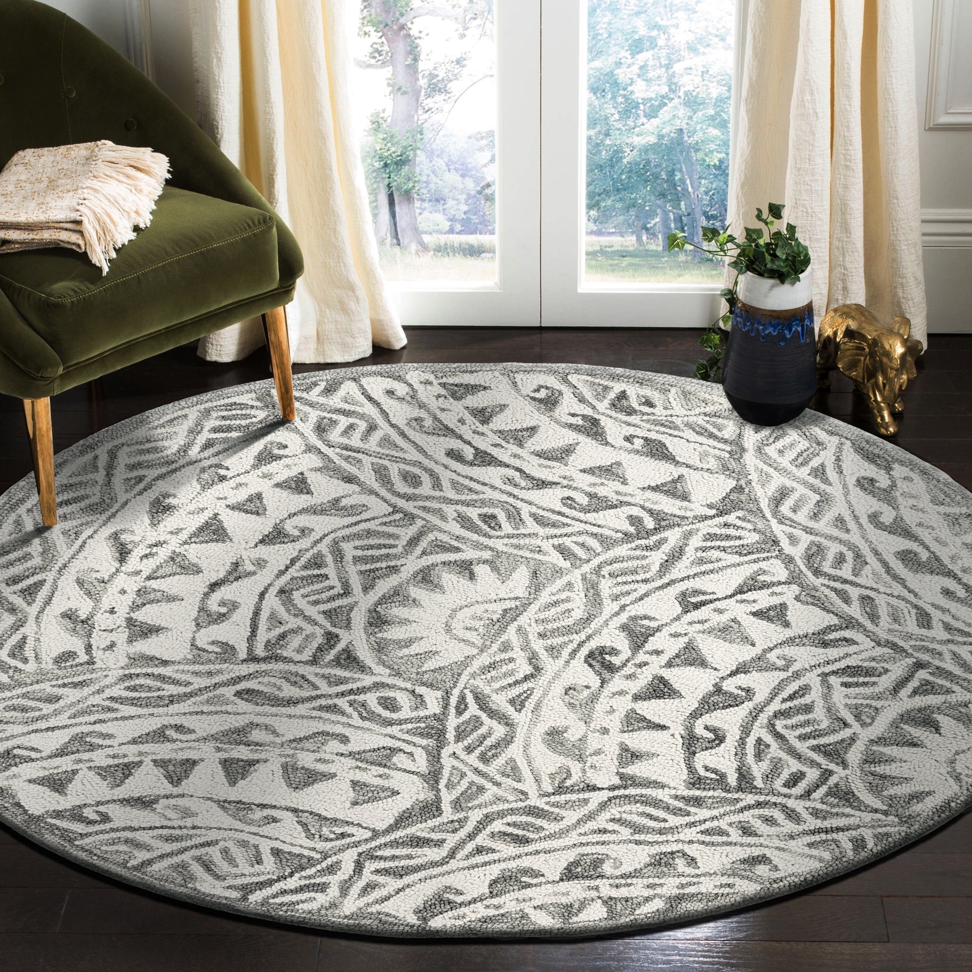 Geometric Waves Area Rug