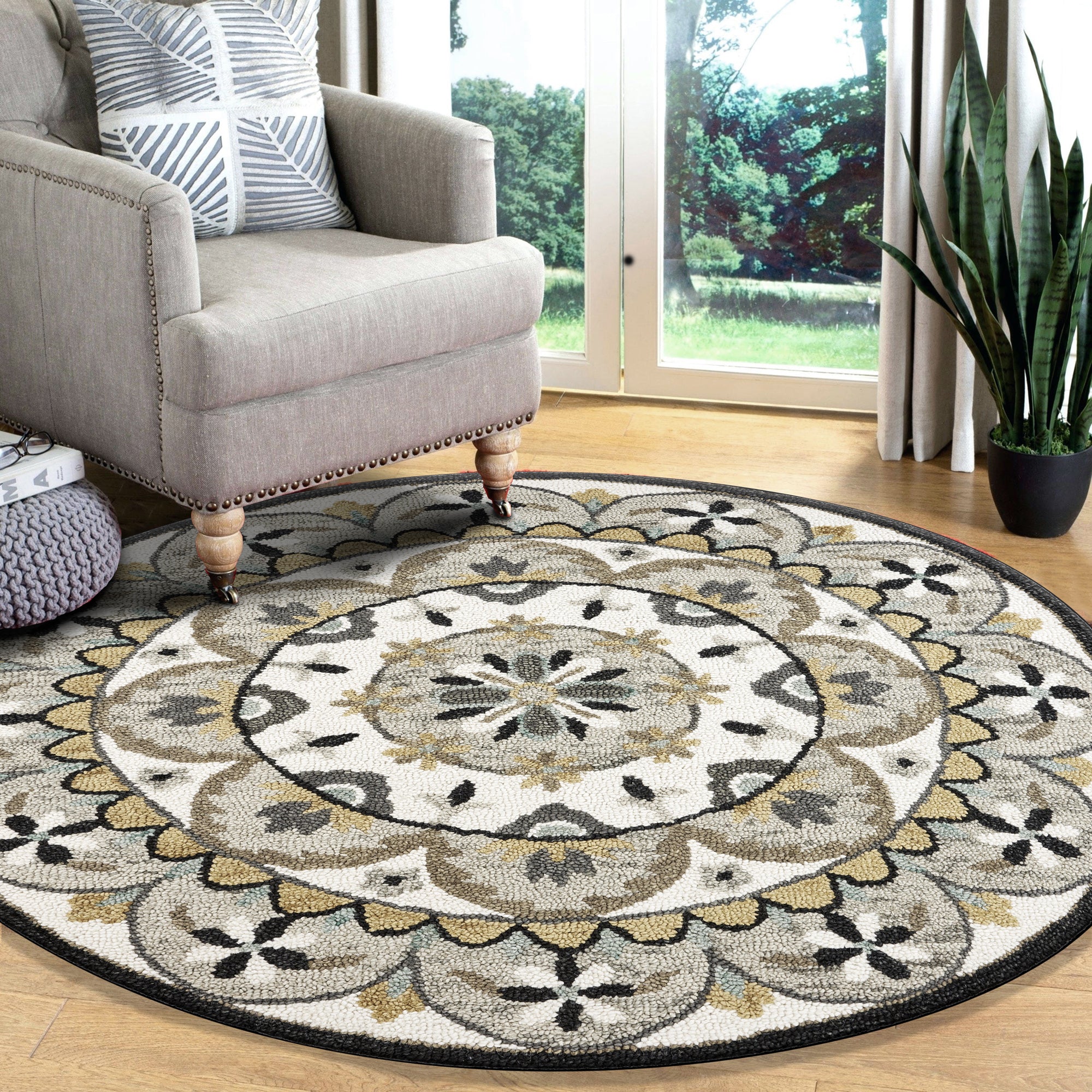 Floral Awakening Area Rug, 6' Round