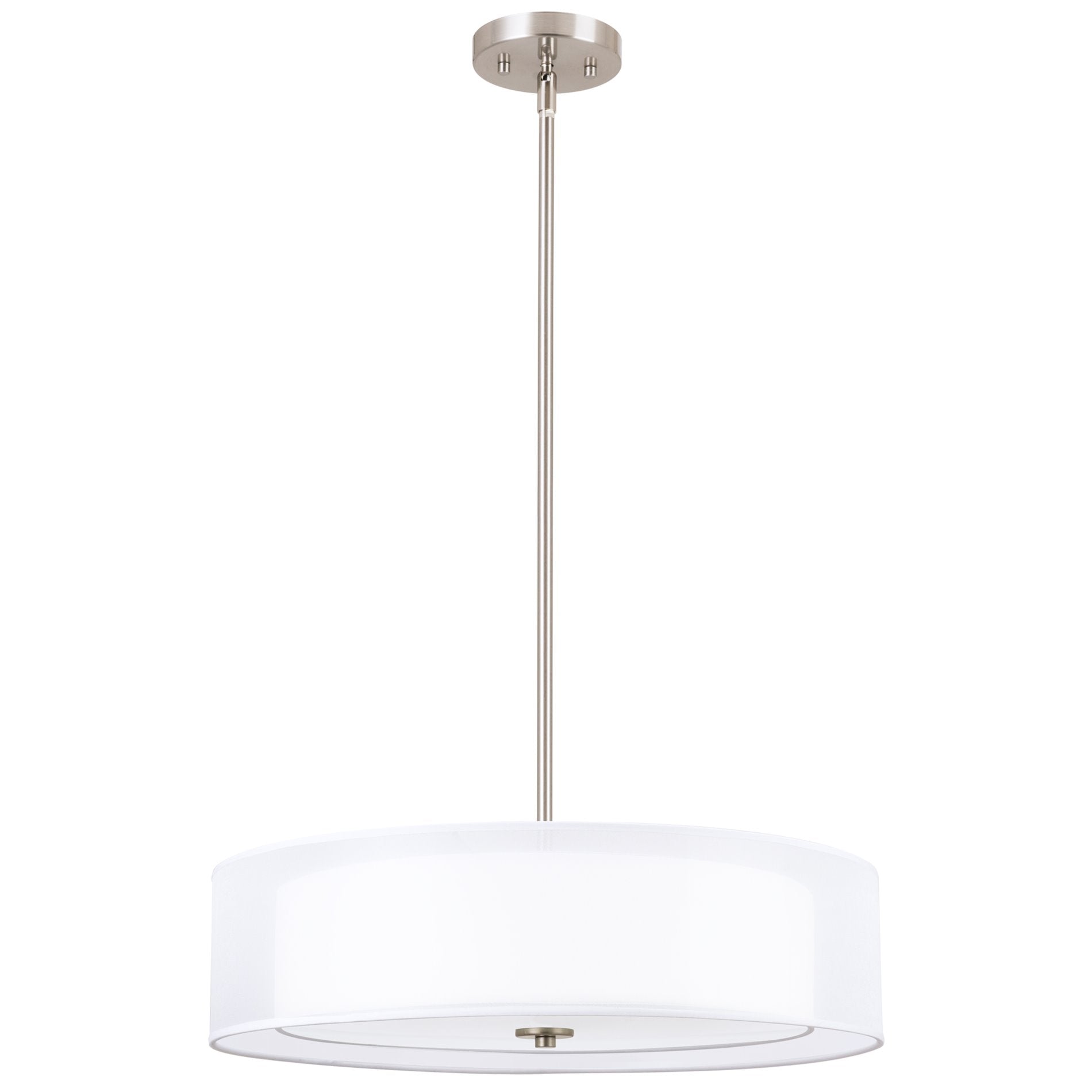 Kira Home Lindos 20" Double Drum Chandelier, Glass Diffuser, Stem-Hung