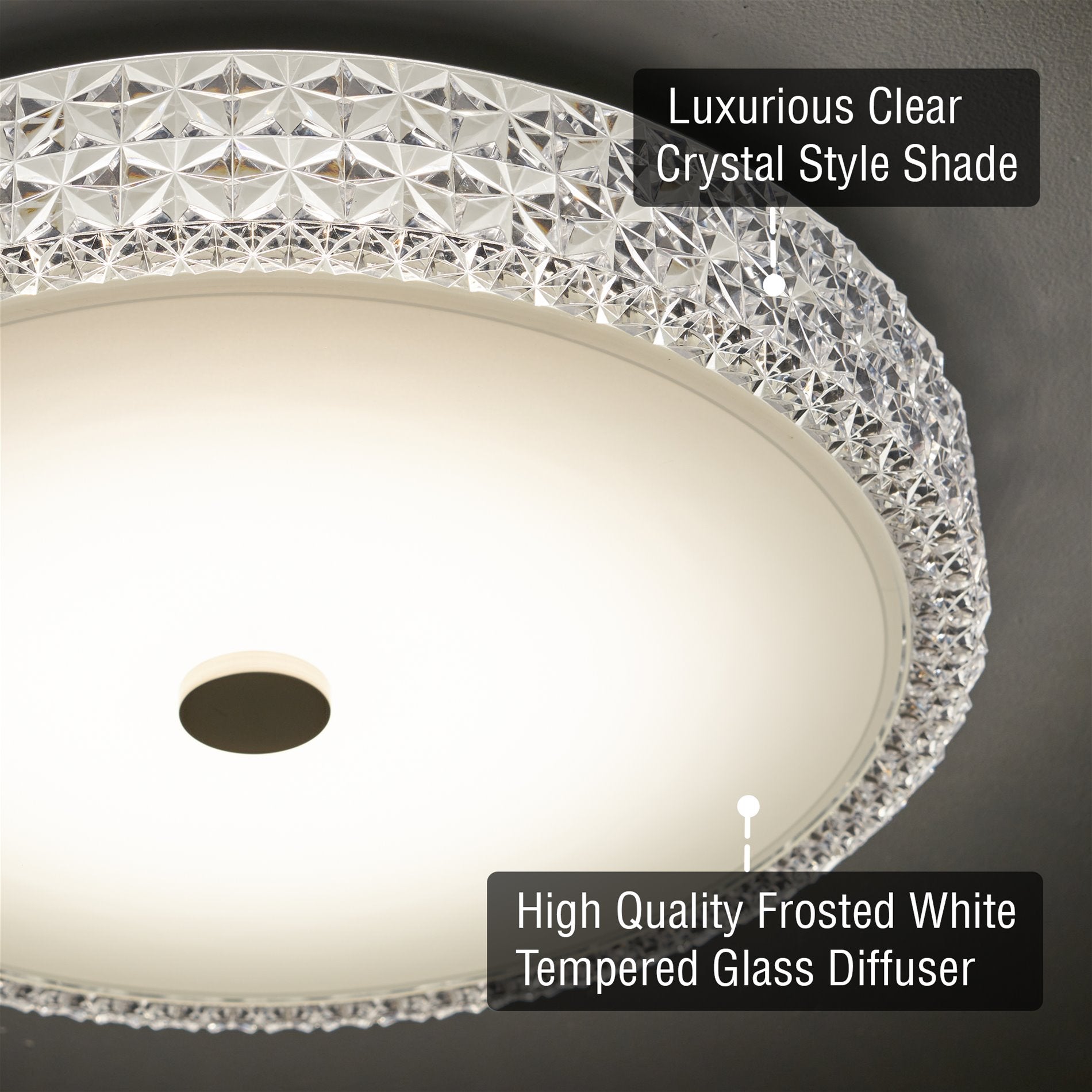 Kira Home Maxine 15" Flush Mount Ceiling Light, Integrated 20W LED, Crystal