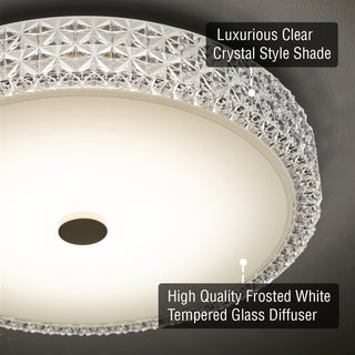 Kira Home Maxine 15" Flush Mount Ceiling Light, Integrated 20W LED, Crystal