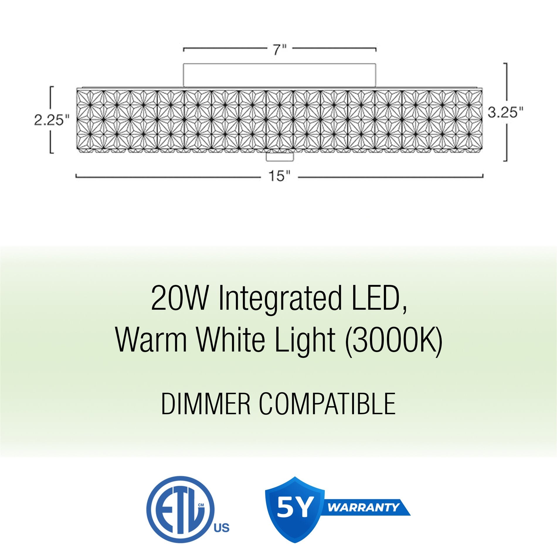 Kira Home Maxine 15" Flush Mount Ceiling Light, Integrated 20W LED, Crystal