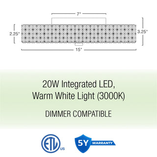Kira Home Maxine 15" Flush Mount Ceiling Light, Integrated 20W LED, Crystal