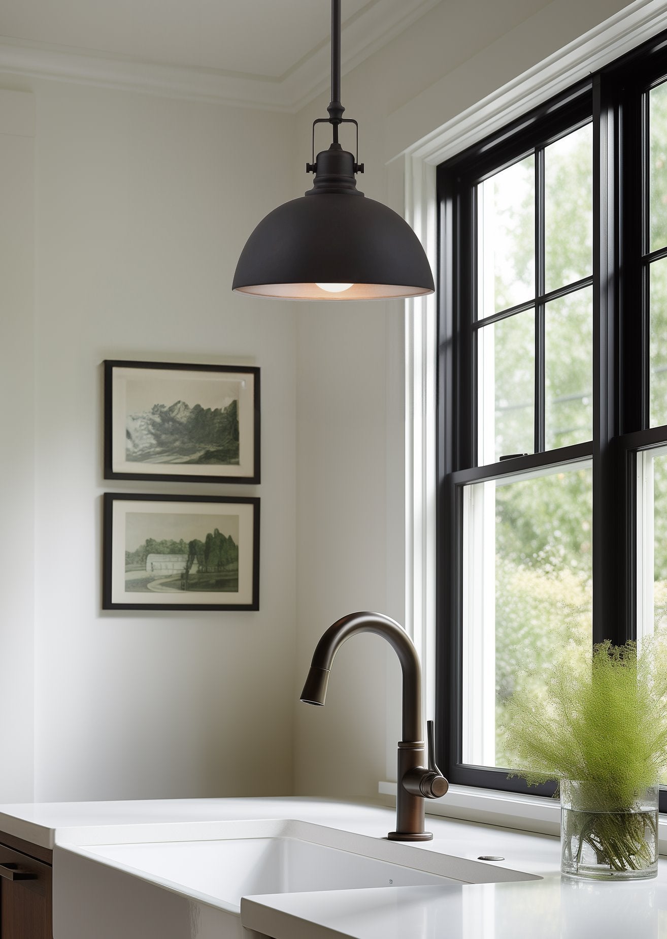 Kira Home Belle 9" Pendant Light, Adjustable Length, Shade Swivel Joint