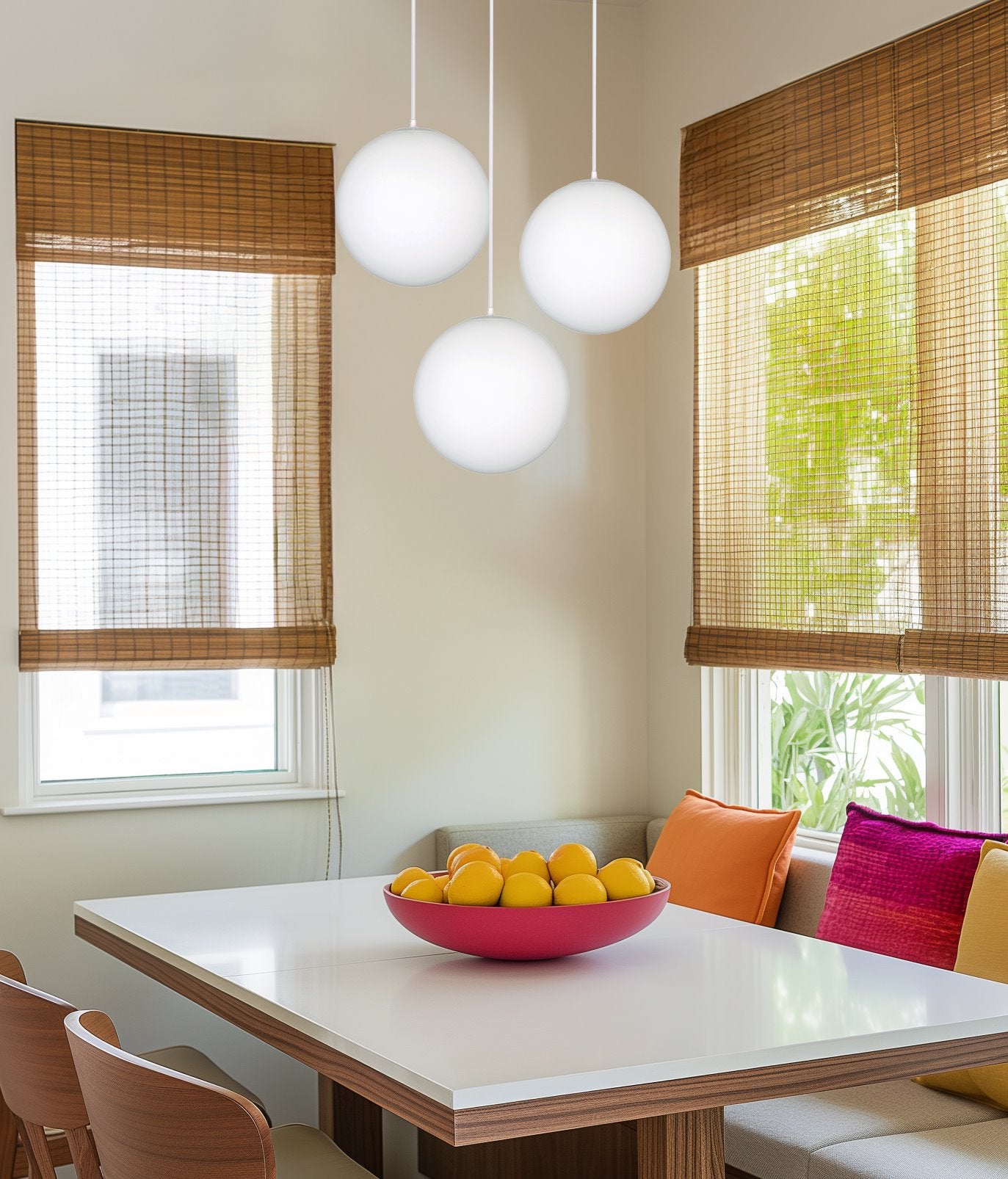 Kira Home Ceres 8" Hanging Orb Pendant Light, Smooth Frosted Diffuser