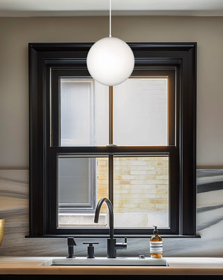 Kira Home Ceres 8" Hanging Orb Pendant Light, Smooth Frosted Diffuser