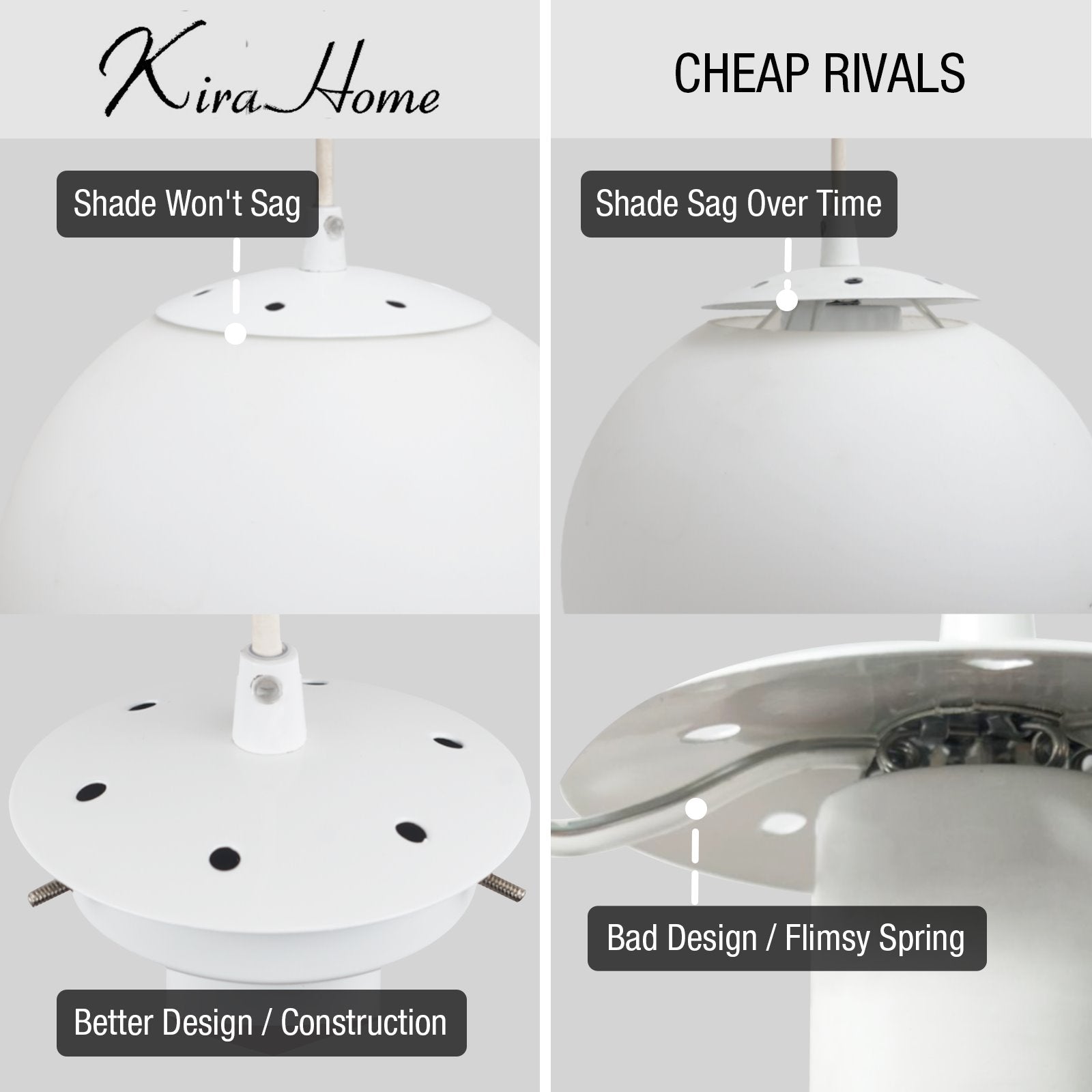 Kira Home Ceres 8" Hanging Orb Pendant Light, Smooth Frosted Diffuser