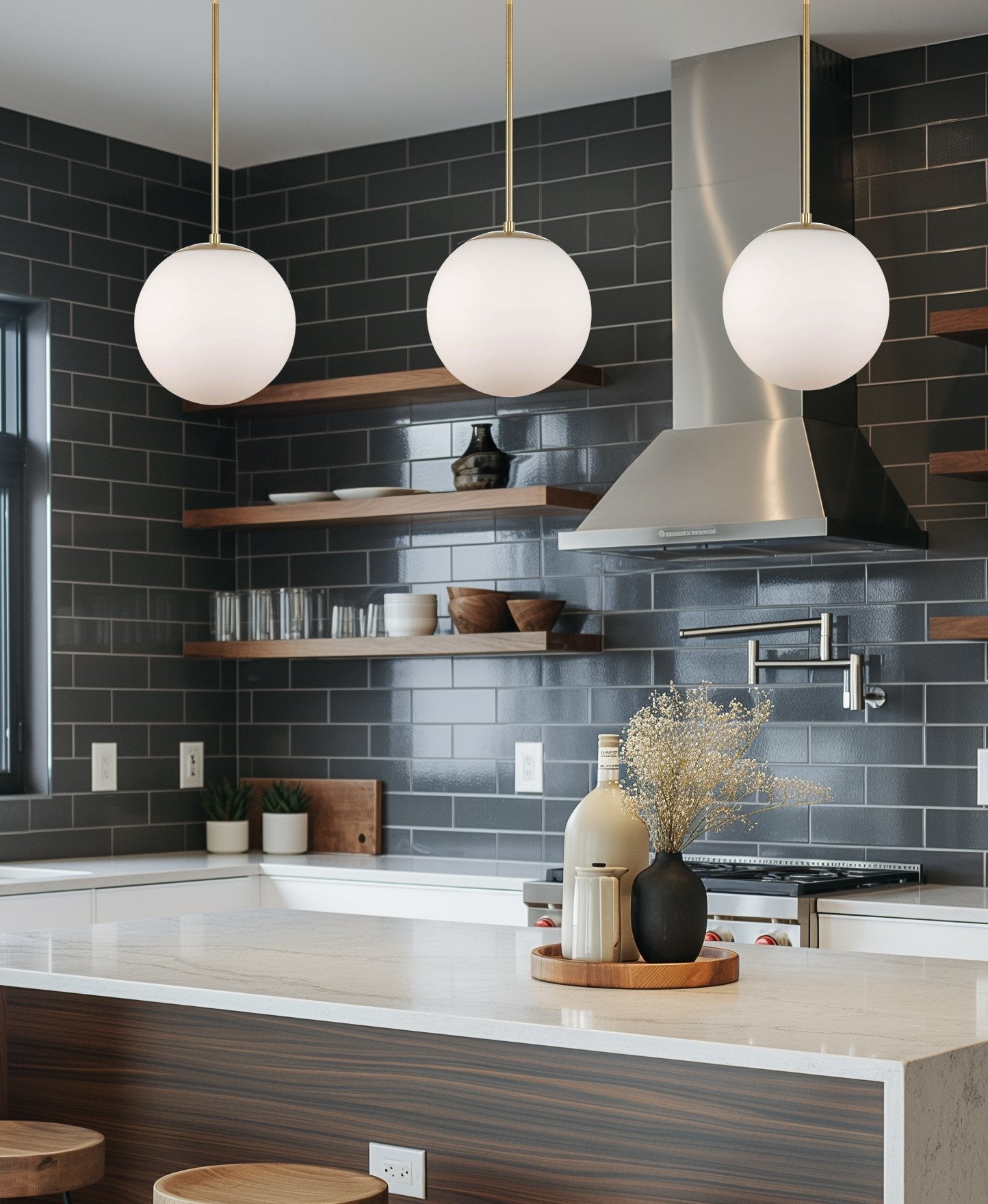 Kira Home Ceres 12" Hanging Orb Pendant Light, Smooth White Frosted Diffuser