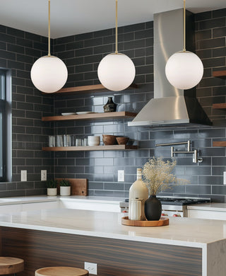 Kira Home Ceres 12" Hanging Orb Pendant Light, Smooth White Frosted Diffuser