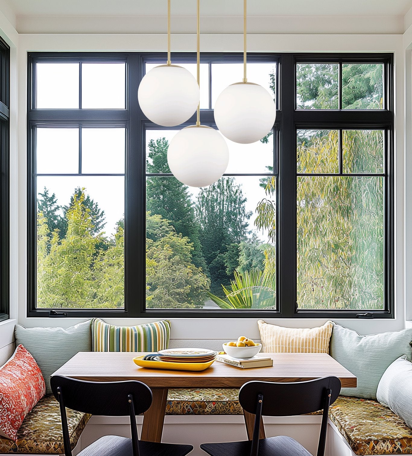 Kira Home Ceres 12" Hanging Orb Pendant Light, Smooth White Frosted Diffuser