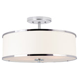 Kira Home Chloe 15" Retro Ceiling Light, White Drum Shade, LED Compatible, Round