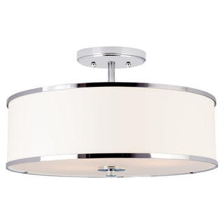 Kira Home Chloe 15" Retro Ceiling Light, White Drum Shade, LED Compatible, Round
