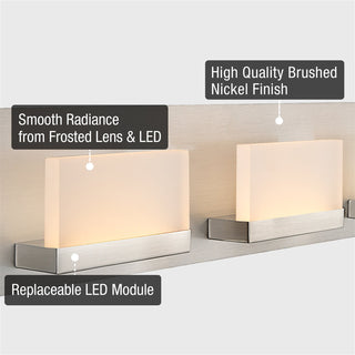 Kira Home Everett 24" 30W Integrated LED Bathroom / Light, Rectangular Acrylic