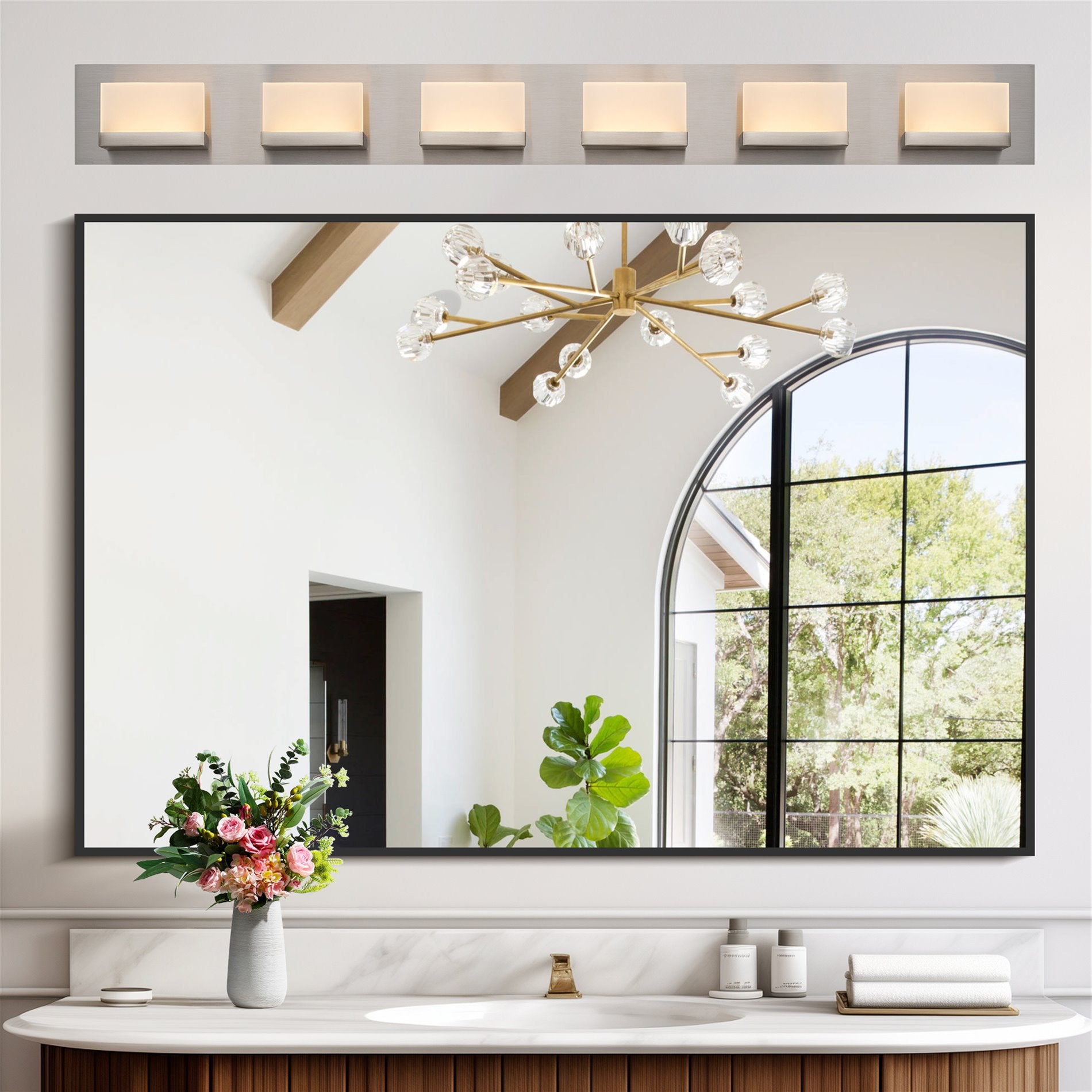 Kira Home Everett 48" 60W Integrated LED Bathroom / Light, Rectangular Acrylic