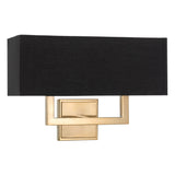 Kira Home Haven 16" Wall Sconce/Wall Light, Rectangular Black Fabric Shade