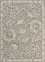 Light Gray Traditional Botanical Area Rug, 5'0" X 7'0"