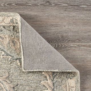 Light Gray Traditional Botanical Area Rug, 5'0" X 7'0"