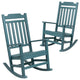 Flash Furniture Winston All-Weather Patio Rocking Chair in Teal (Set of 2)