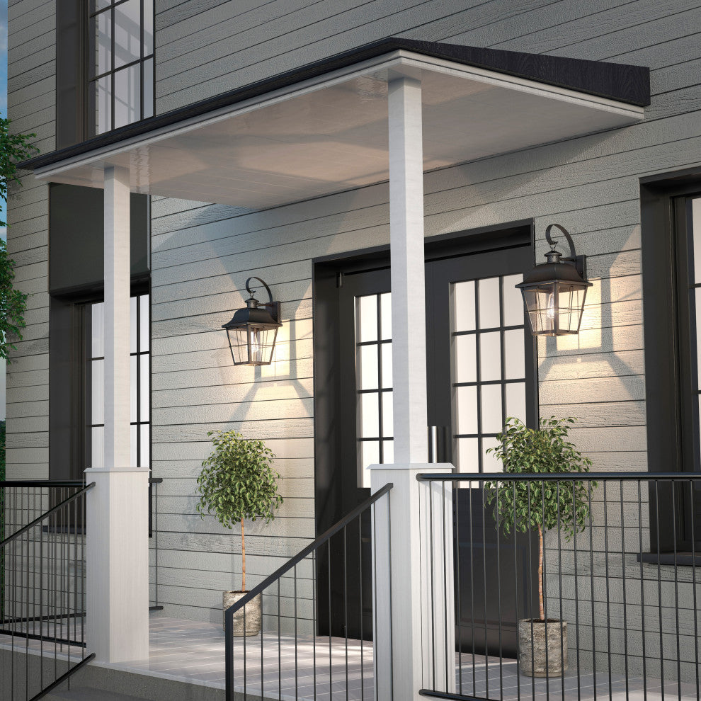 Jatoba Coastal Outdoor Wall Lantern, Black