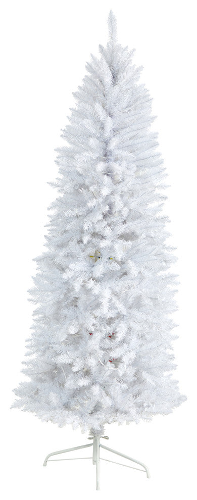 T3360 6 Slim White Artificial Christmas Tree With 250 Warm White LED Lights