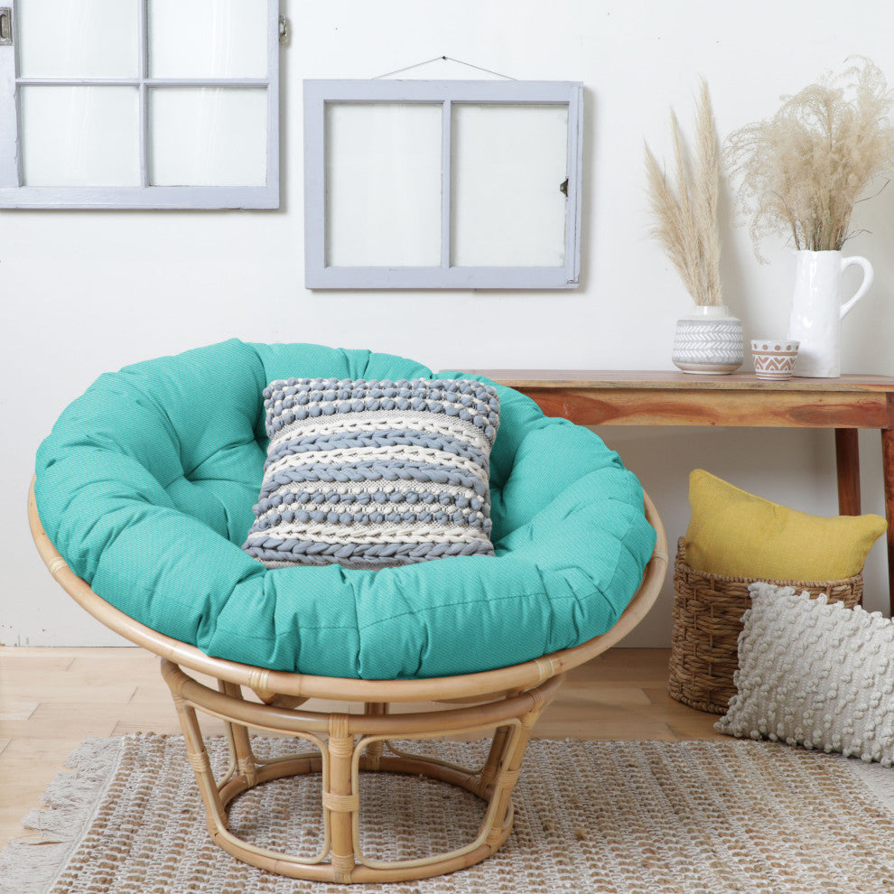 Noble Gray Indoor Sunbrella Canvas Aruba Round Papasan Cushion