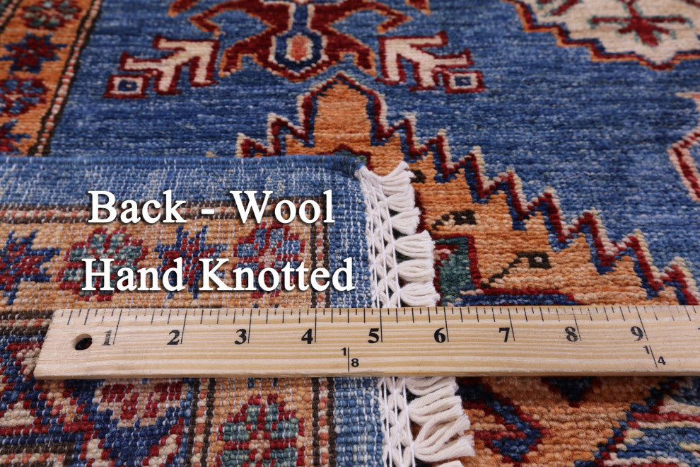 5' 10" X 9' 0" Super Kazak Hand-Knotted Wool Rug - Q12938