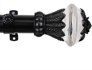 Paradise 1.5" Custom Cut Length Drapery Rod, 7', Black