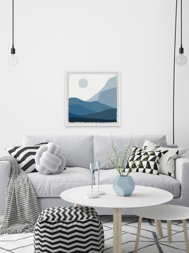 "Lush Blue Mountains" Framed Painting Print, 18x18