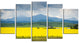 Farm House in Field Of Canola, Landscape Canvas Art Print, 60"x32", 5 Panels