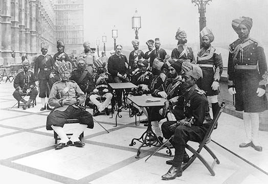 Indian Officers, London - Gallery Wrapped Canvas Art 28" x 42"