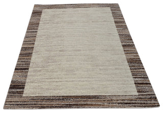 Machine Woven Heatset Polypropylene Area Rug Contemporary Ivory Beige, [Rectangle] 5'x8'