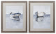 27" X 33" Distressed Wood Toned Frame Boat On The Horizon (Set Of 2)