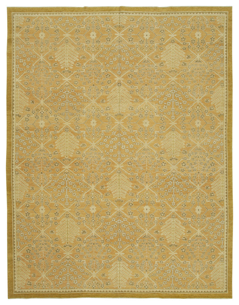 Rug N Carpet - Handwoven Oriental 9' 1" x 12' 0" Decorative Oushak Area Rug