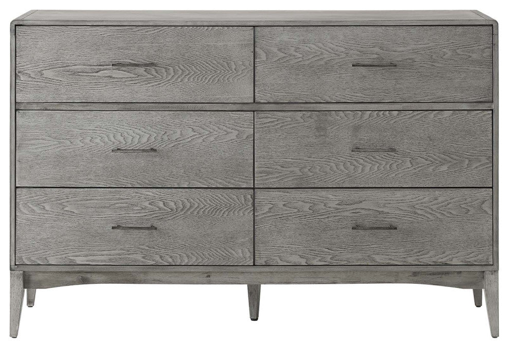 Platform Bed Chest Nightstand Set, Full Size, Wood, Gray, Modern Room