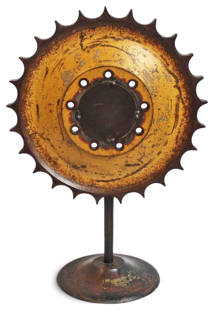Industrial Iron Sun Gear Mirror